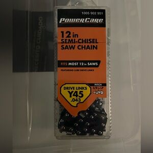 12-inch Semi-Chisel Saw Chain - Black